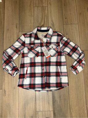 NWT Sage Collective Plaid Sherpa Lined Shacket Jacket Women’s Medium